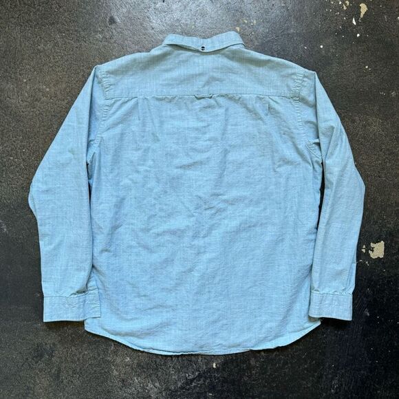 Hurley Blue Long Sleeve Button Up Shirt Size XL 100% Cotton Collared Shirt - Picture 5 of 13